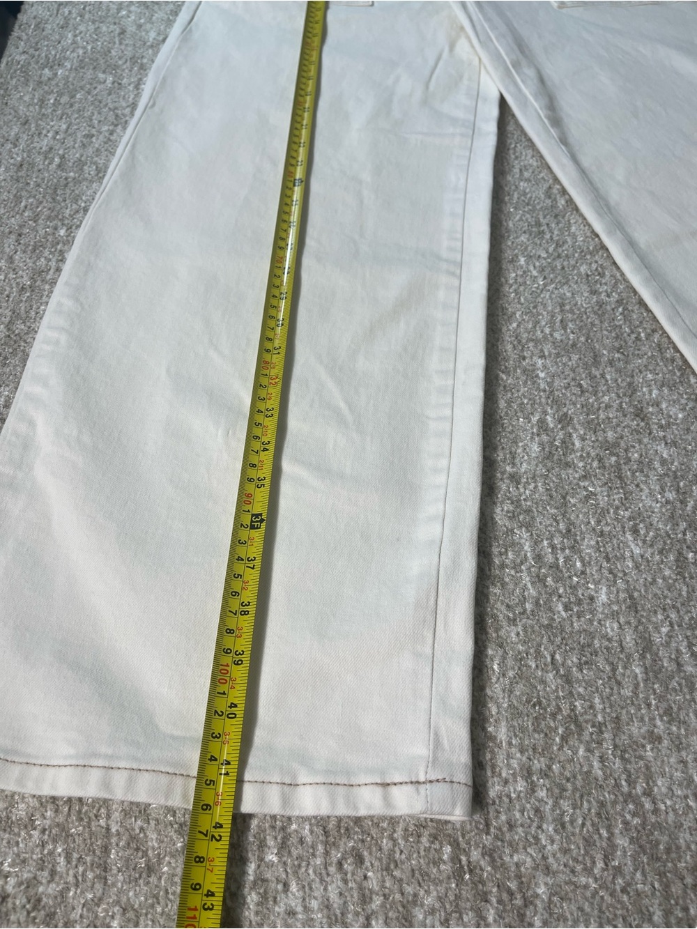 Women’s Time and Tru High Rise Relaxed Utility Trouser Ivory Size 12. NWT. #0351 - Picture 2 of 9